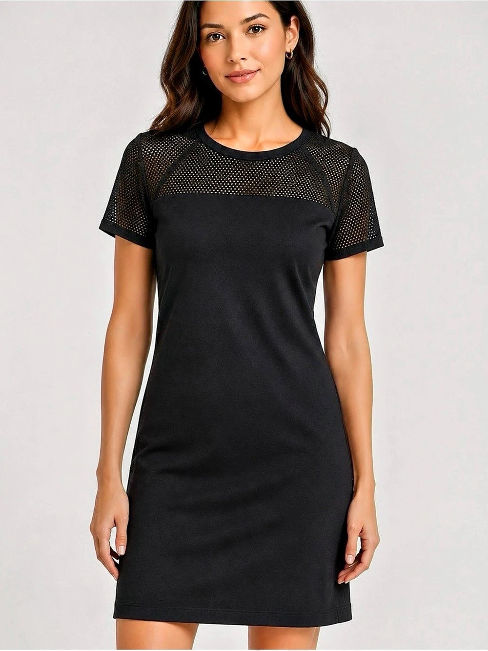Michael Kors Black Mesh sheath Dress